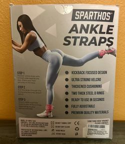 New Padded Velcro Ankle Straps For Cable Machines. Pink