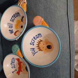 Kitschy We All Need Ice Cream Bowls.