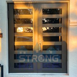 Modern glass doors frams included