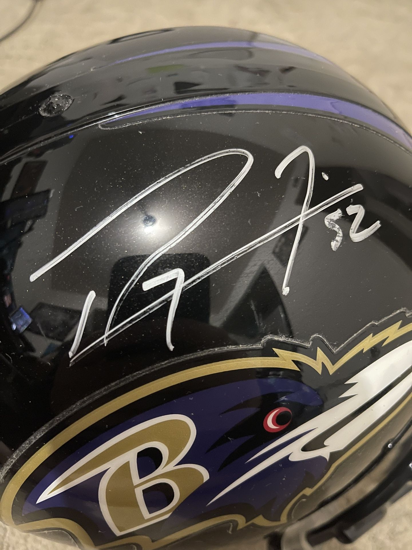 Riddell Ravens helmet with Ray Lewis(52) and Jamal Lewis(31) signatures