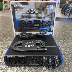 Presonus Studio 24c 24 Bit 2x2 USB-C Recording Audio Interface in Original Box TPW014085