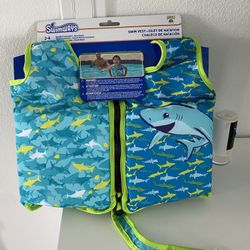 Brand new Shark swim vest life jacket for boys 2-4 year old 