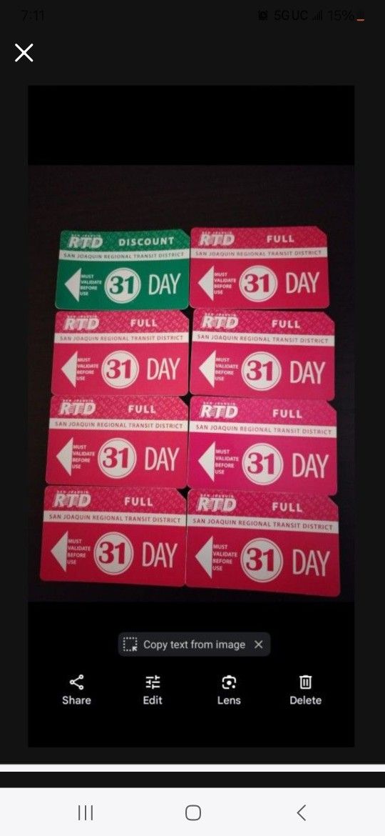 31 day RTD Bus Pass