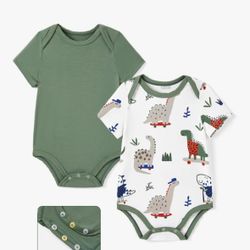 PATPAT Baby Bodysuits Supersoft Bamboo Viscose - Short Sleeve Boys and Girls - Newborn Infant Unisex Clothes Pack