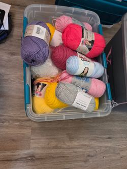 Huge Yarn Lot – 3 Full Bins – Mostly New Skeins – Baby Yarn Included – $150