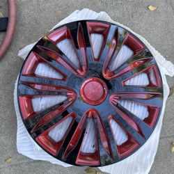 black and red hubcaps 14” set of 4 pcs fits honda toyota hiunday kia ford nissan wheel rim cover
