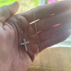 2.5mm 0.06 Carat Moissanite Cross Necklace