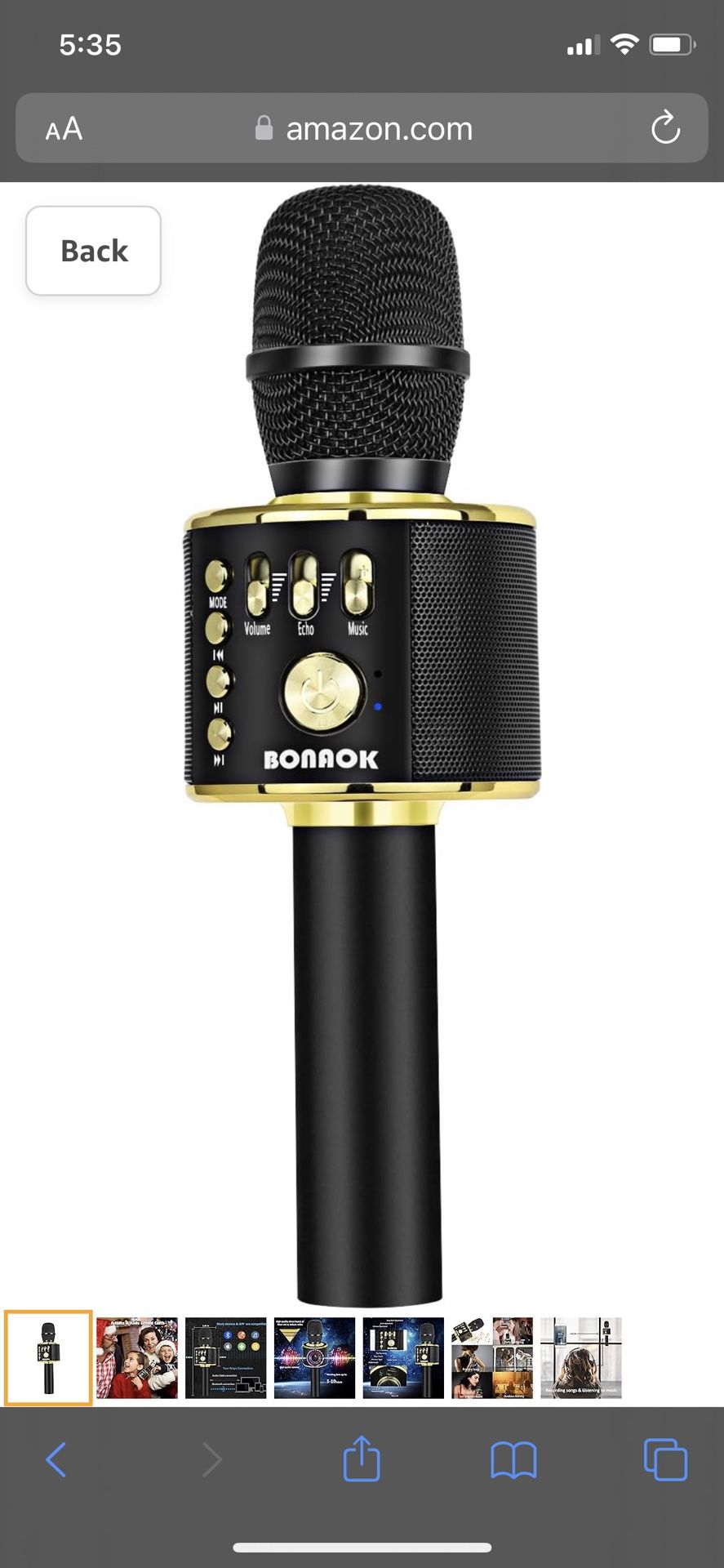 BONAOK Wireless Bluetooth Karaoke Microphone, 3-in-1 Portable Handheld Mic Speaker Machine for All Smartphones, Gifts to Girls Boys Kids Adults All Ag