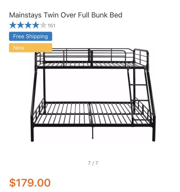 Twin over full bunk bed