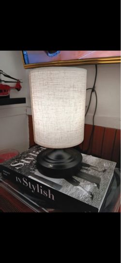 Small Table Lamp with Linen Shade