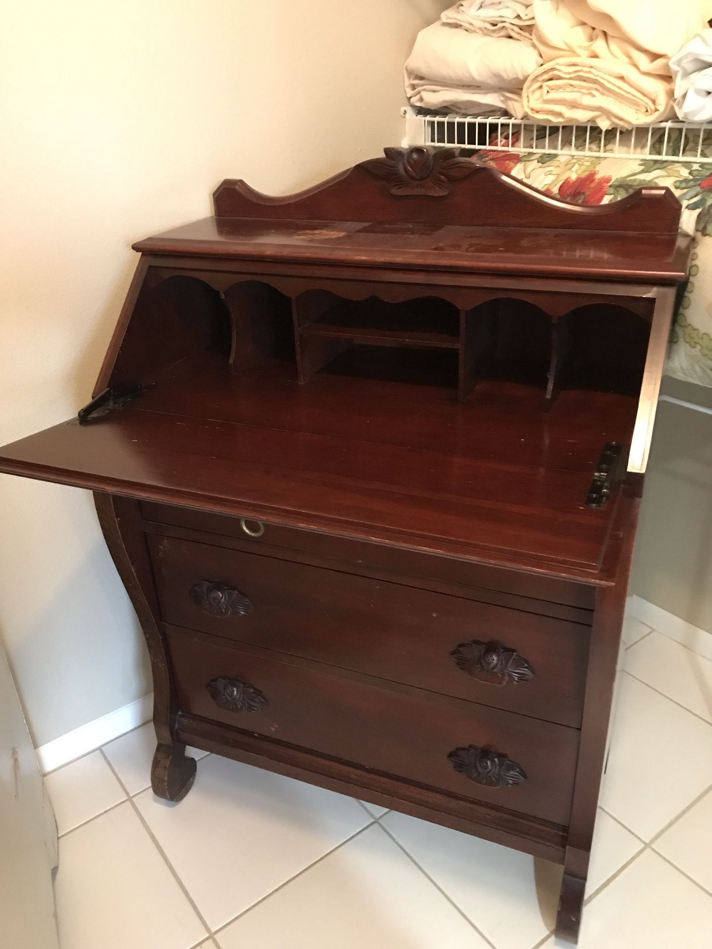 Antique secretary desk - cherry finish