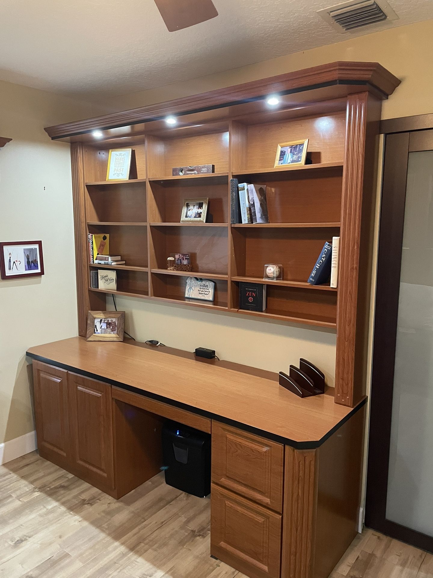 Executive Desk With Lighted Hutch