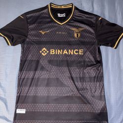 Mizuno Lazio Soccer Jersey Black Gold Binance