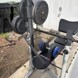 Weight Bench With Weights And Pull Down Bar 