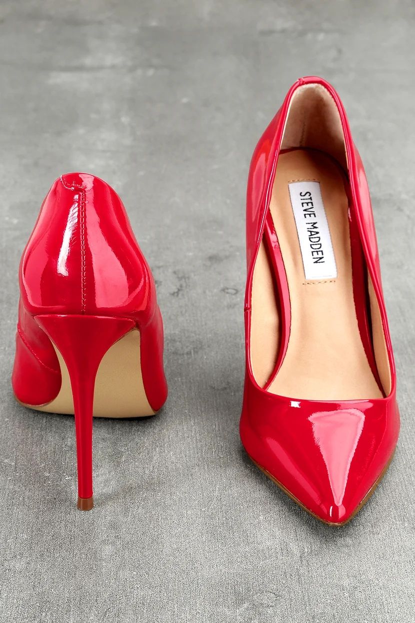 Size 7 Daisie Red Patent Leather Steve Madden Pumps