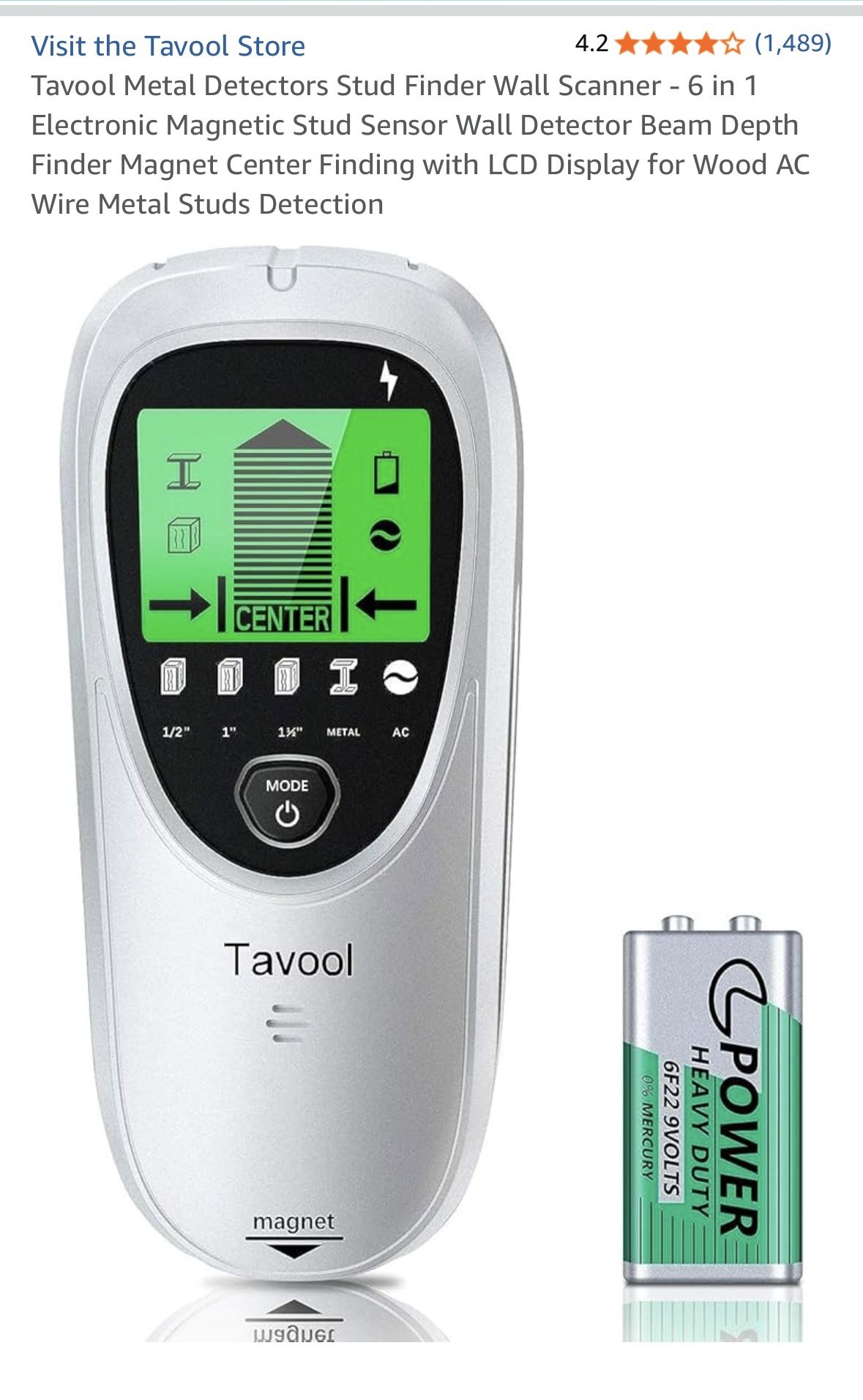 Tavool Metal Detector Stud Finder Wall Scanner 6 in 1