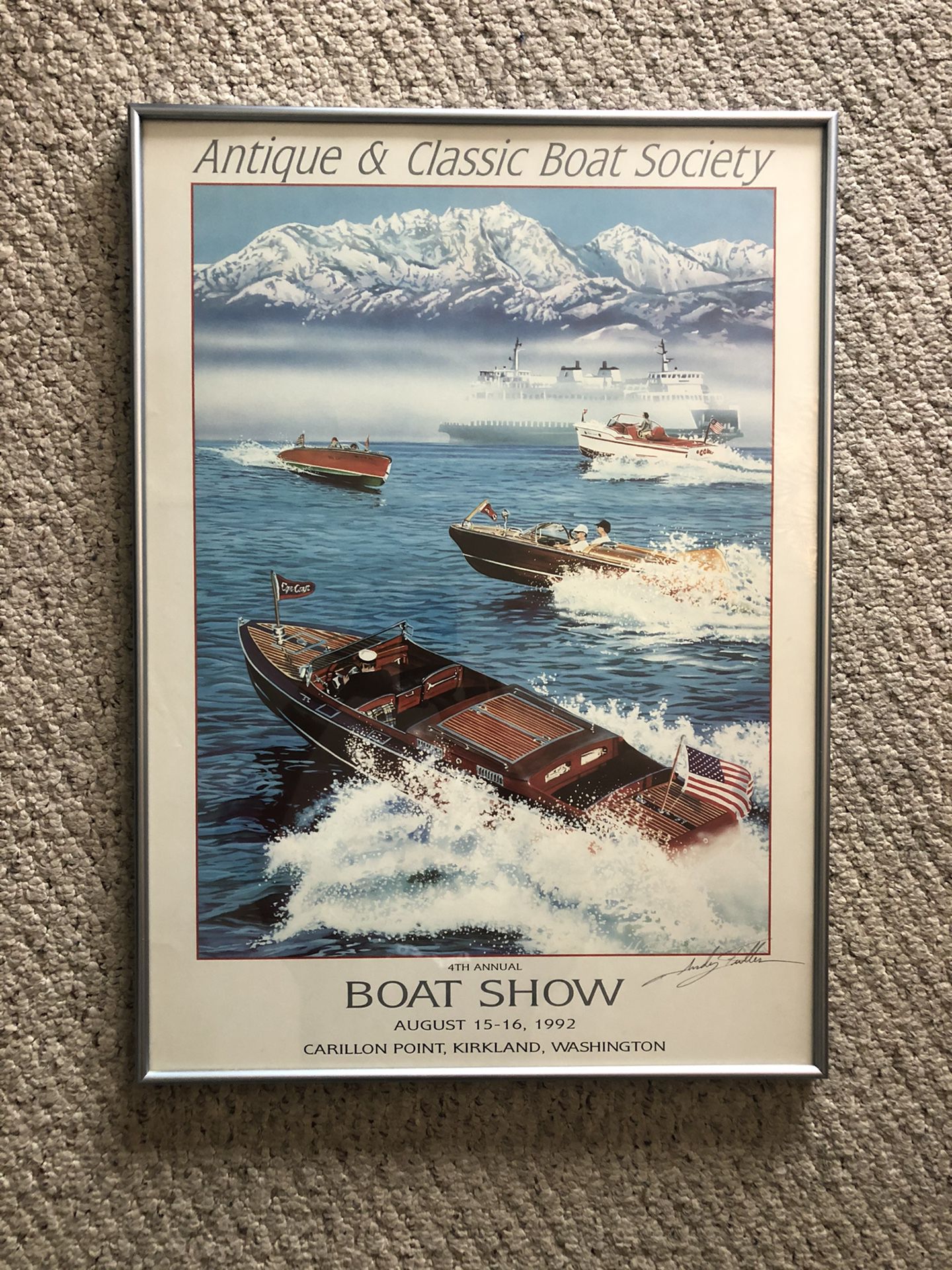 Antique and Classic Boat Show Framed Print Vintage  Northwest Print