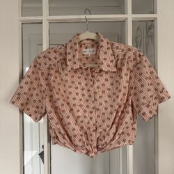 Zara Girls Twist Front Cropped Blouse