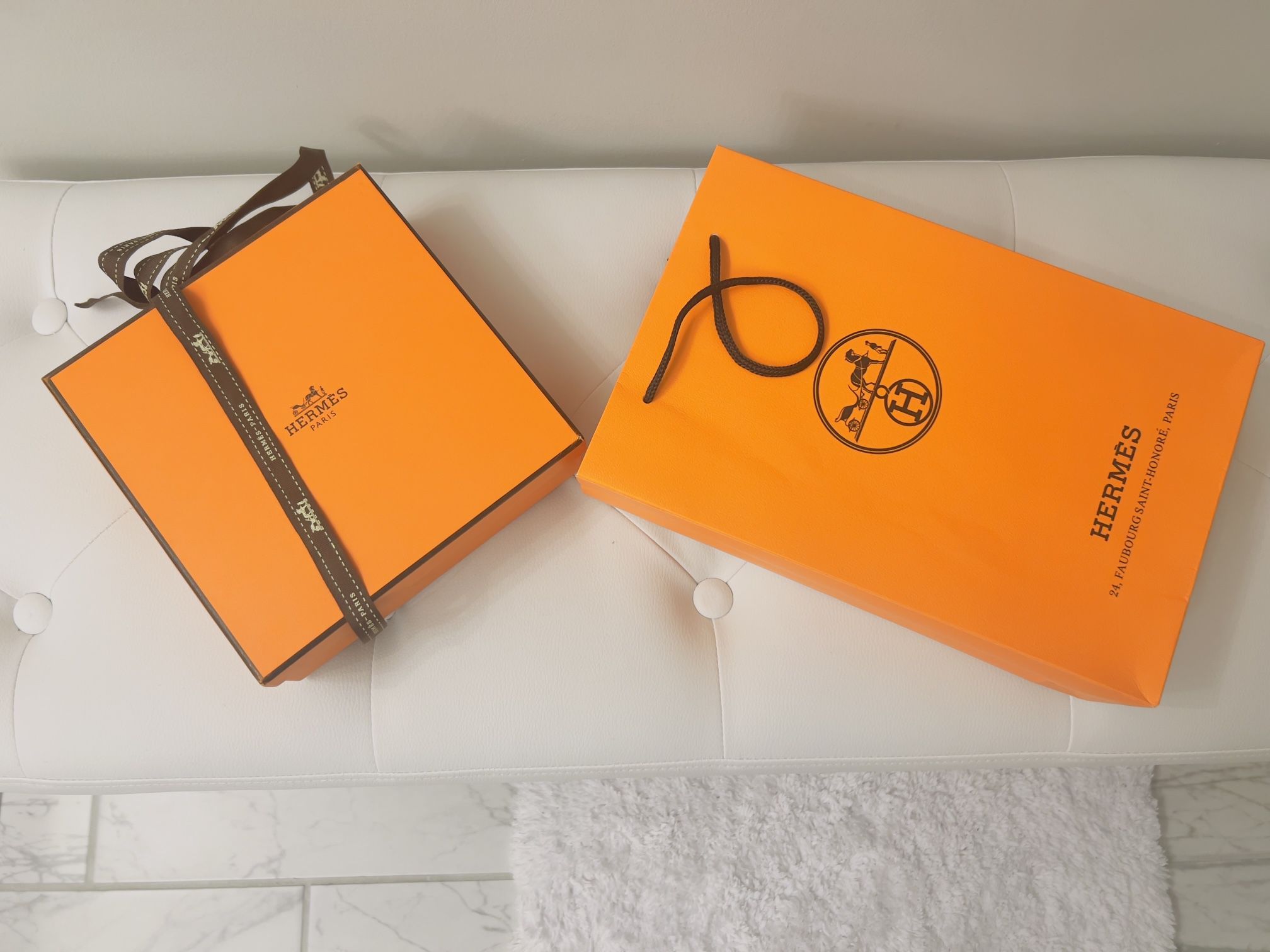 Empty Designer (Hermes) Box and Bag