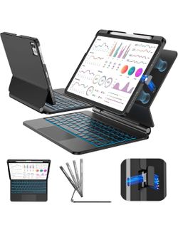 Keyboard Case for iPad Pro 11 M4 M5 2024 2025 Magnetic Backlit Trackpad
