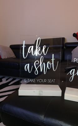 Wedding signs, decorations, acrylic table numbers signs,