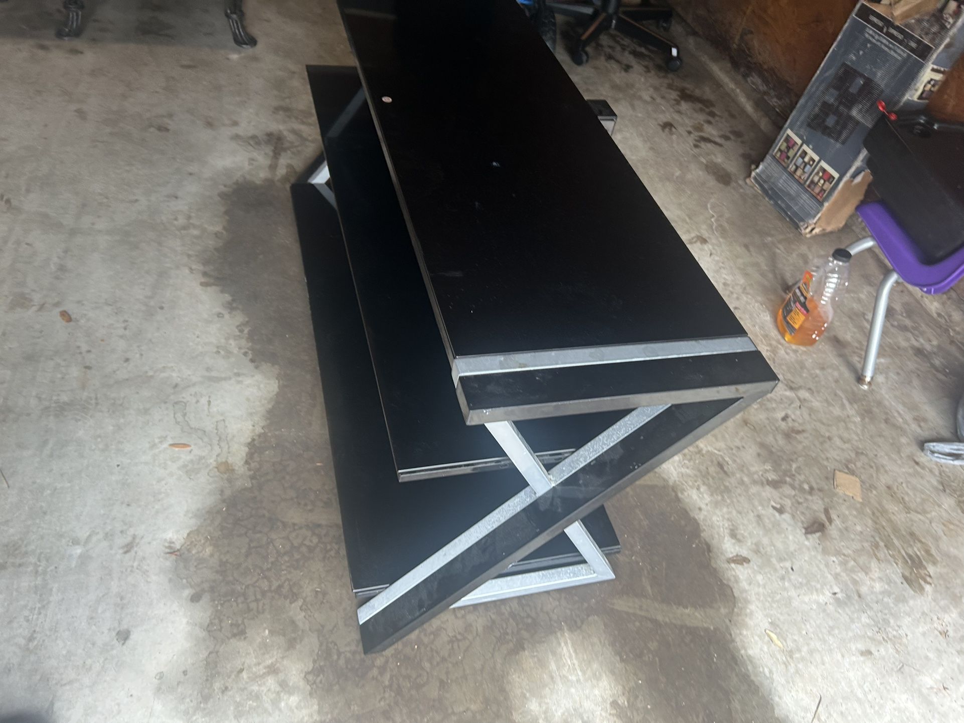 Black Glass Tv Stand