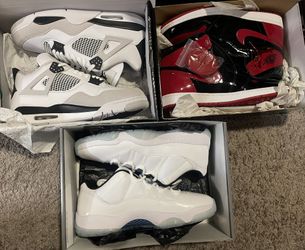 🚨All DS Size 13🚨 Military Black 4s Patent Bred 1s Legend Blue Low 11s $750 for all 3