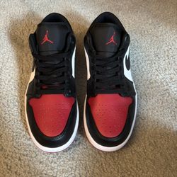 Air Force Ones red/black/white Size 9 Youth