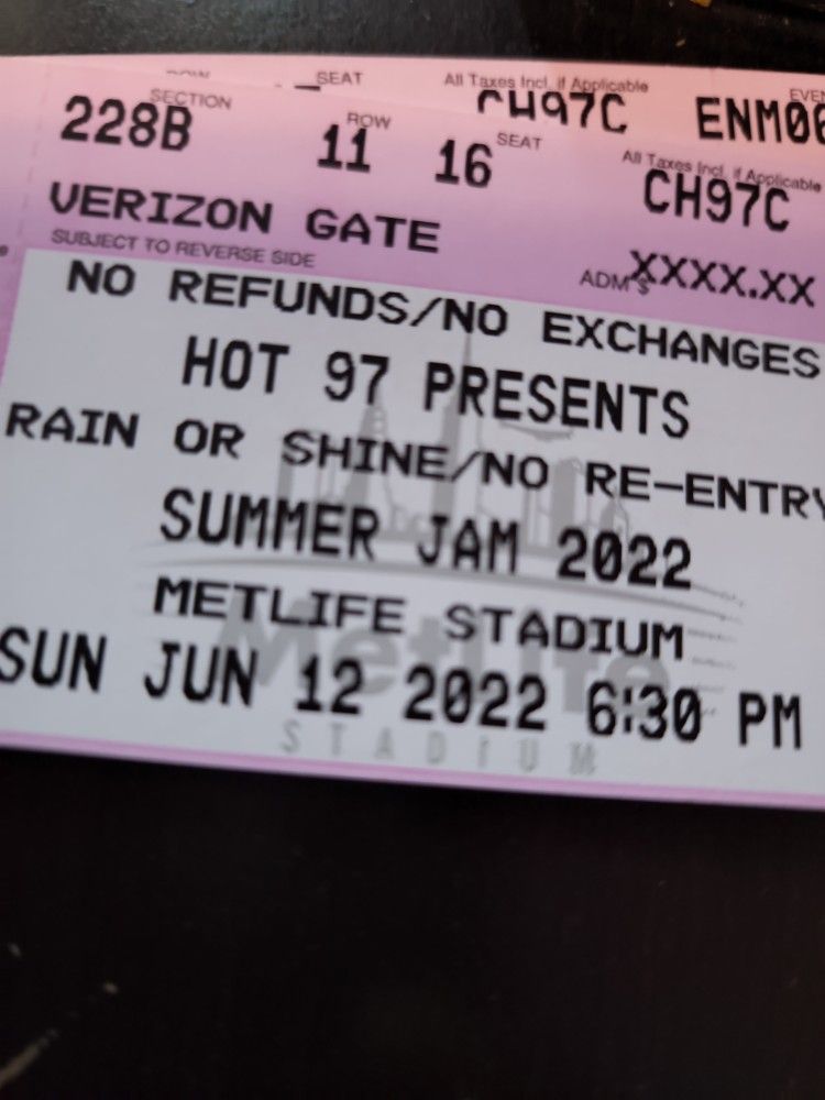 8 Summer Jam Tickets 4 $ale