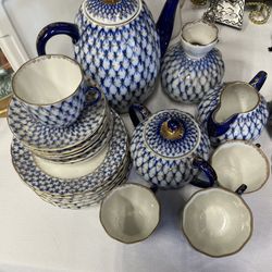 Vintage Cobalt Blue Coffee Set