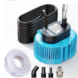 SUBMERSIBLE WATER PUMP 950 GPH  FOR POOL DRAINING WITH 16FT DRAINAGE HOSE 25FT POWER CORD AND 4 ADAPTER
