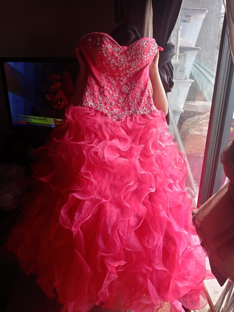 Sweet 15 Or 16 Dress Hot Pink
