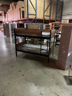 Twin bunk bed. Available in espresso, white, & grey. Bunk bed only-$220. With mattresses-$399. Assembly required. Assembly not included. Tax included.