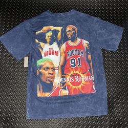 Men’s Vintage Wash Dennis Rodman Graphic T Shirt Size Medium