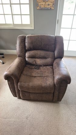 Brown Faux Leather power recliner
