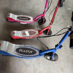 3 Razor Scooters