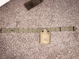 WW2 M1936 Pistol Belt With M1910 Canteen Cover reproduction