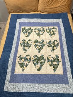 Handmade Magnolia Heart Quilt