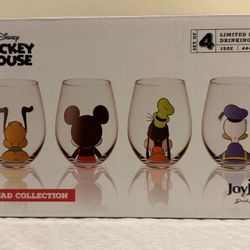 Disney Mickey Mouse Squad Set of 4 Limited Edition Drinking Glasses 15 Oz NEW