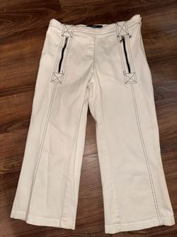 Designer Gianfranco Ferre White Jeans Capri  Pants Italy EU size 164,M