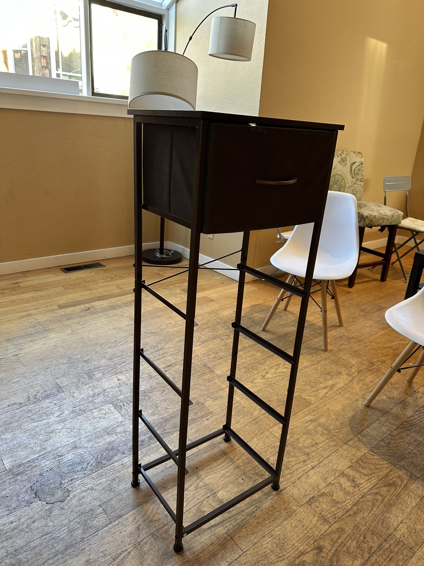 Slim Metal Frame Dresser with 5 Fabric Drawers