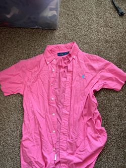 Polo Ralph Lauren Men’s Small Pink Silk Short-Sleeve Button-Up