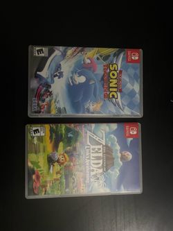 Sonic racing and Zelda links awakening.
