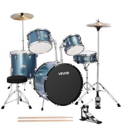 VEVOR Drum Set, 5-Piece 22 in Junior Drum Sets, Beginner Drums Set with Adjustable Throne, Cymbal, and Drumsticks, Musical Learning Drums Instrument K