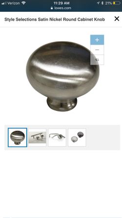 Knob Satin Nickel 1 1/4” Diameter (4)