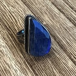 Vintage Labradorite and Sterling Silver Ring SZ 6