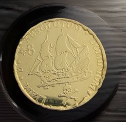 Vintage Liam B Absolutum Dominium 8 Rare Plastic Pirate Coin Gold