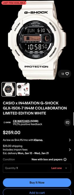 G Shock Limited Edition CASIO x IN4MATION