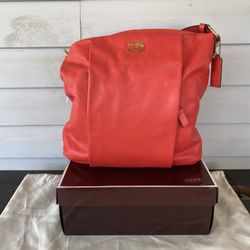 NWT COACH Isabelle Crossbody Leather Purse Handbag Pink Orange Papaya 21224