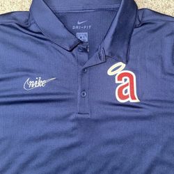 Nike CA Angels Cooperstown Collection Dri Fit Polo Large Navy Blue MLB NWT 2017